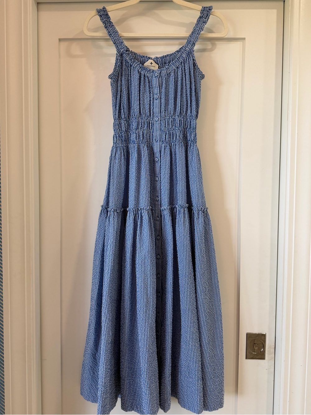 Tuckernuck Blue and White Gingham Seersucker Dress